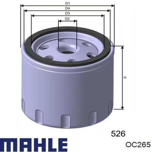 OC265 Mahle Original Filtro de óleo