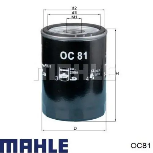 OC81 Mahle Original Filtro de óleo