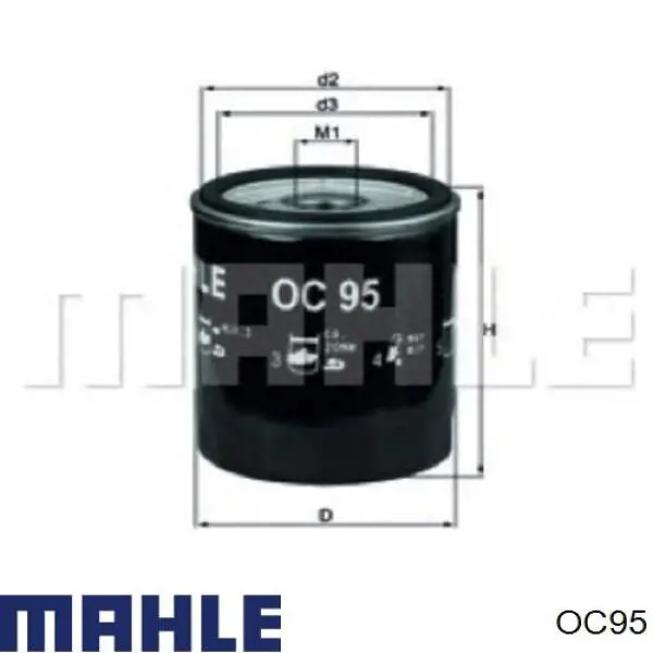 Filtro de óleo Mahle Original OC95 preço, a partir de 5,47 USD