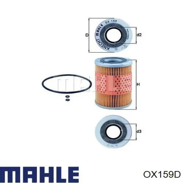OX159D Mahle Original Filtro de óleo