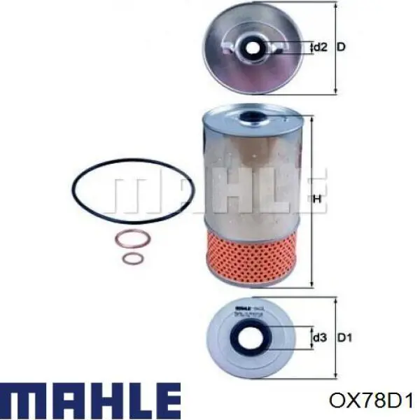 Filtro de óleo Mahle Original OX78D1 preço, a partir de 9,38 USD