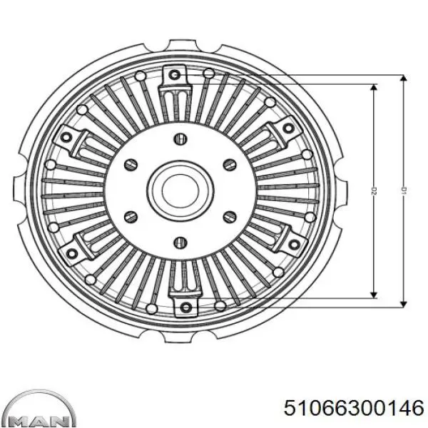 Acoplamento viscoso de ventilador de esfriamento MAN 51066300146 preço, a partir de 447,12 USD