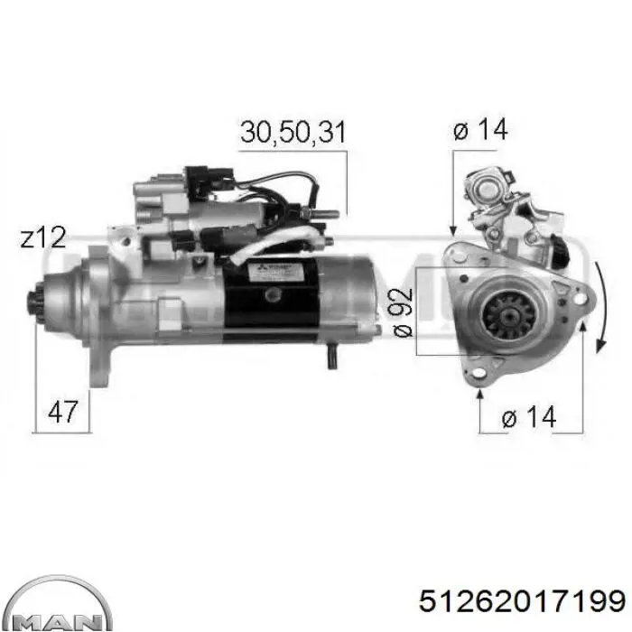 Compre 51262017199 MAN Motor de arranco