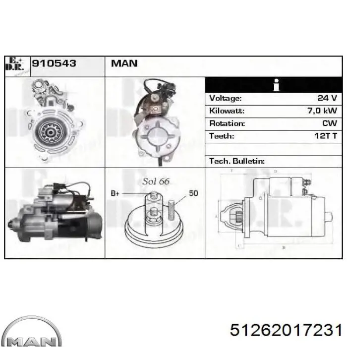 Compre 51262017231 MAN Motor de arranco