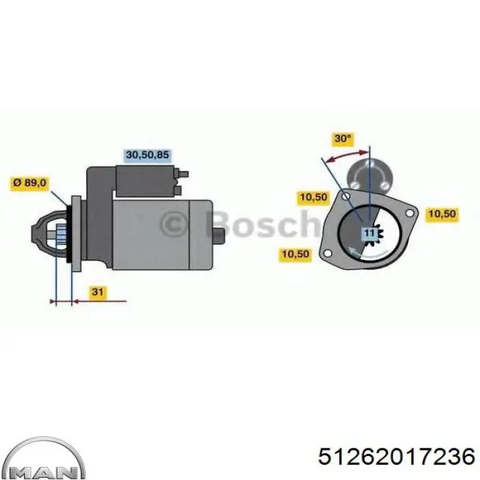 Motor de arranco MAN 51262017236 preço, a partir de 239,48 USD