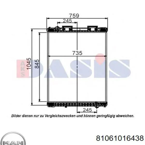 Radiador de esfriamento de motor MAN 81061016438 preço, a partir de 402,27 USD