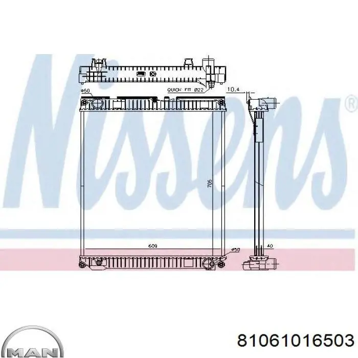 Compre 81061016503 MAN Radiador de esfriamento de motor