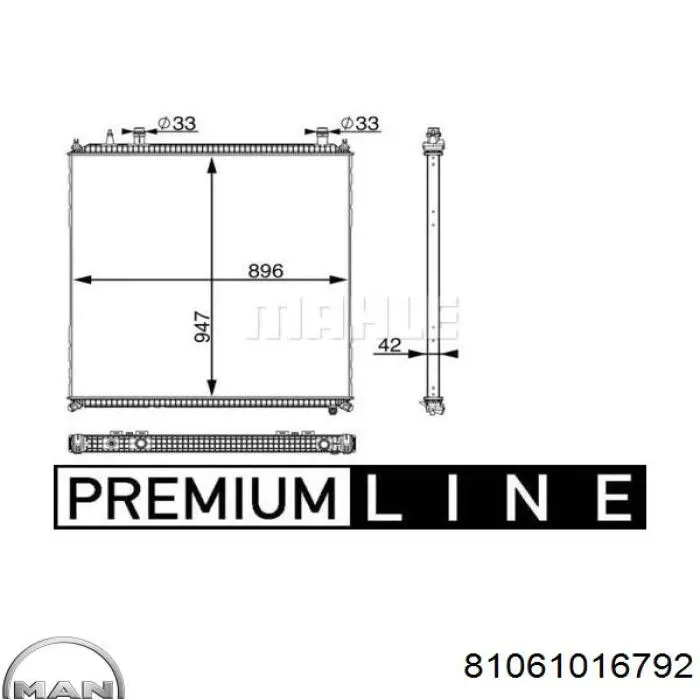 Radiador de esfriamento de motor adicional MAN 81061016792 preço, a partir de 682,00 USD
