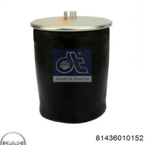 Coxim pneumático (suspensão de lâminas pneumática) do eixo traseiro 81436010152 MAN