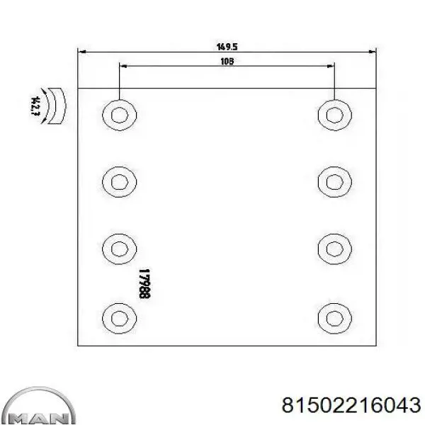 Compre 81502216043 MAN Sapatas do freio traseiras de tambor