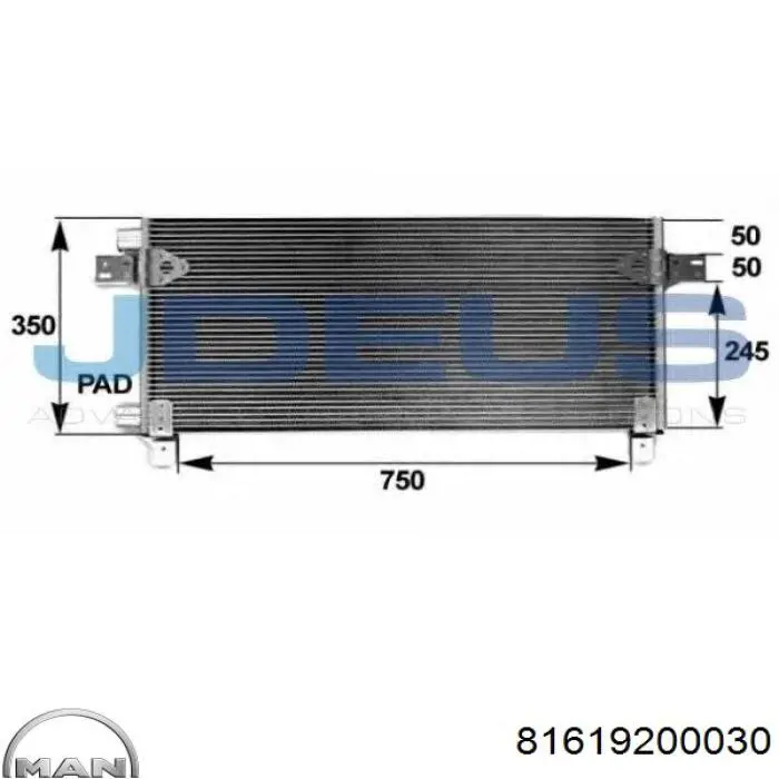 Compre 81619200030 MAN Radiador de aparelho de ar condicionado