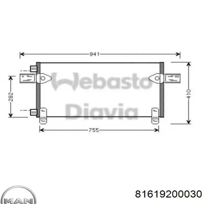 81619200030 MAN Radiador de aparelho de ar condicionado