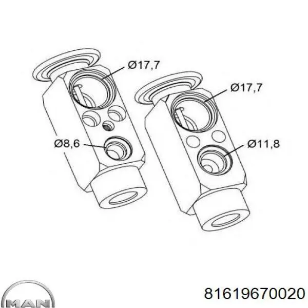 Válvula TRV de aparelho de ar condicionado MAN 81619670020 preço, a partir de 24,65 USD