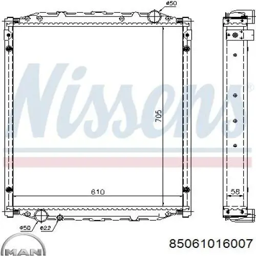 85061016007 MAN Radiador de esfriamento de motor