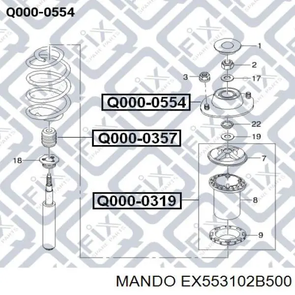 Amortecedor traseiro Mando EX553102B500 preço, a partir de 54,48 USD