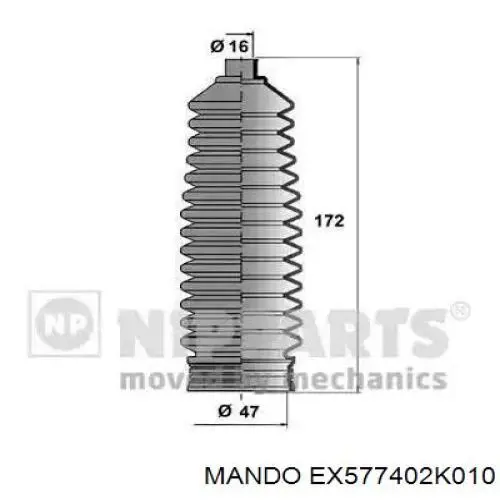 Bota de proteção do mecanismo de direção (de cremalheira) Metalcaucho 11550 preço, a partir de 5,74 USD