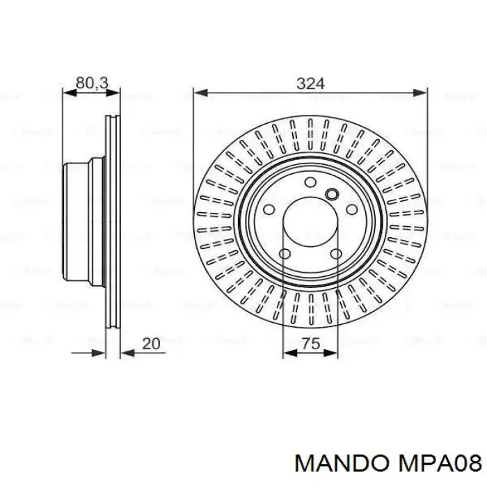 Sapatas do freio traseiras de disco Mando MPA08