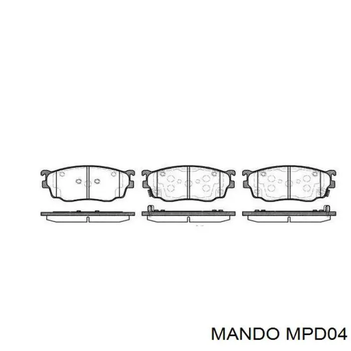 Sapatas do freio dianteiras de disco Mando MPD04