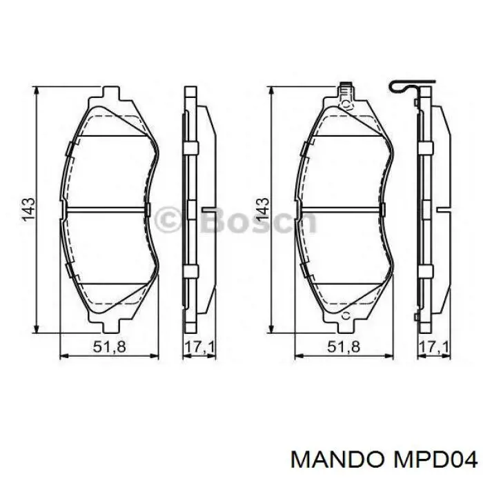 Compre MPD04 Mando Sapatas do freio dianteiras de disco
