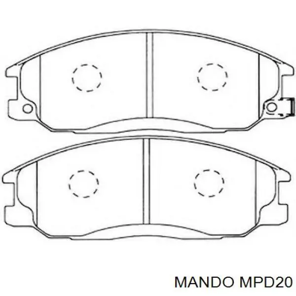 Sapatas do freio dianteiras de disco Mando MPD20