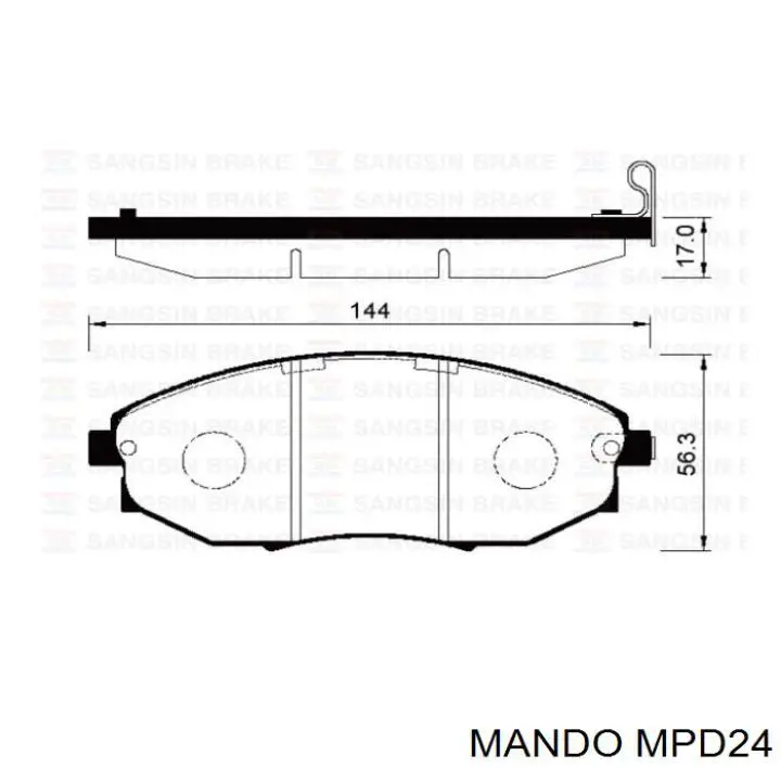 Sapatas do freio dianteiras de disco Mando MPD24 preço, a partir de 31,66 USD