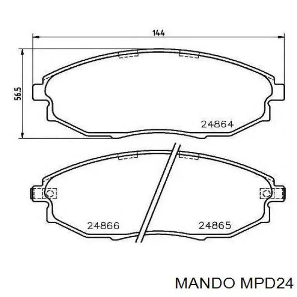 MPD24 Mando Sapatas do freio dianteiras de disco