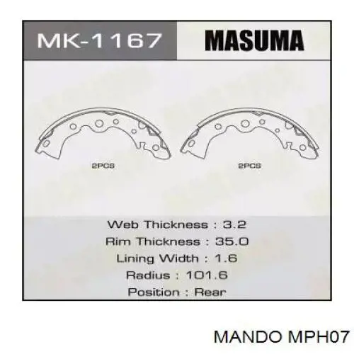 Compre MPH07 Mando Sapatas do freio dianteiras de disco