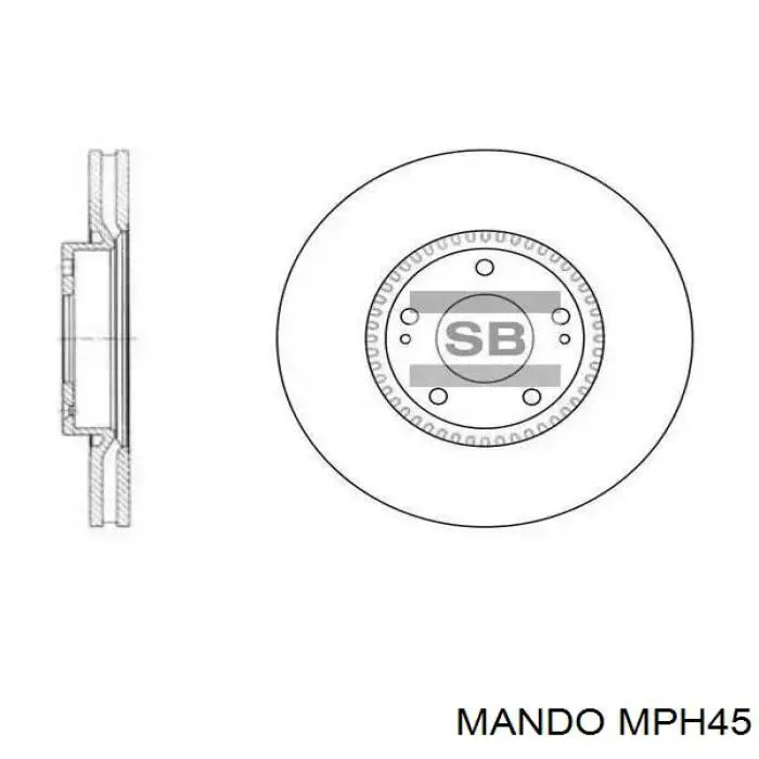 MPH45 Mando Sapatas do freio traseiras de disco