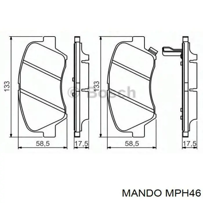 MPH46 Mando Sapatas do freio dianteiras de disco