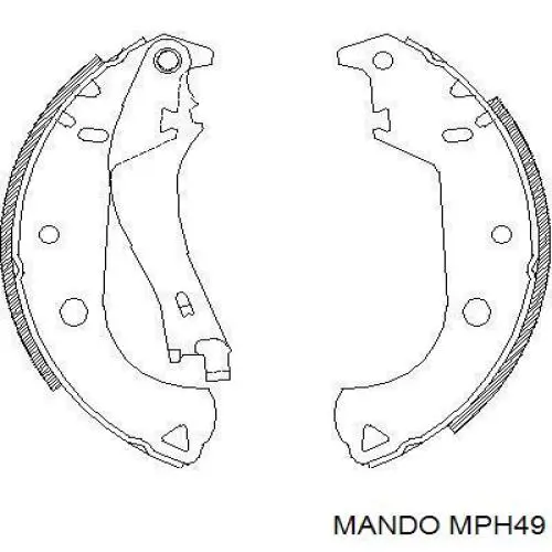 Sapatas do freio dianteiras de disco Mando MPH49