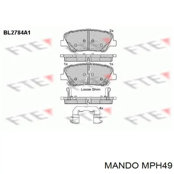 Sapatas do freio dianteiras de disco Mando MPH49 preço, a partir de 32,33 USD