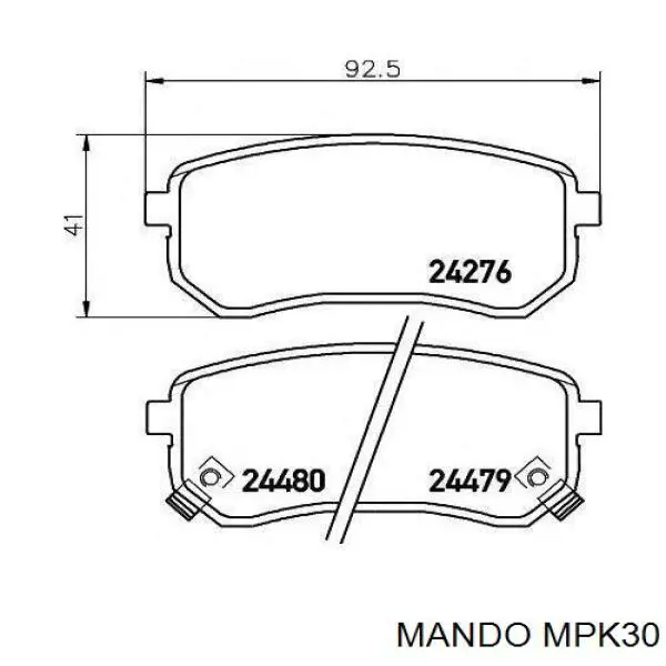 Sapatas do freio traseiras de disco Mando MPK30 preço, a partir de 17,59 USD