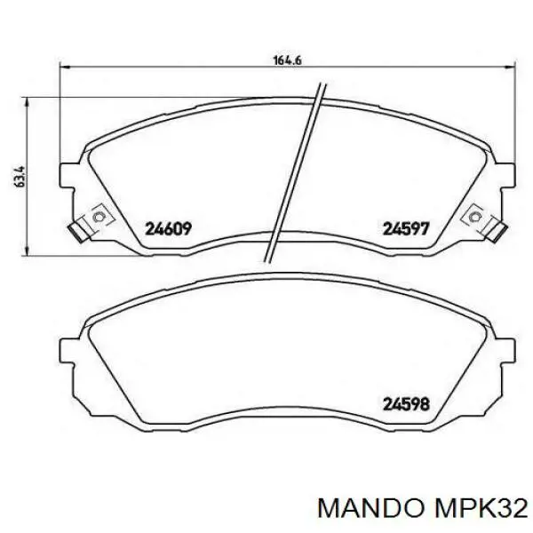 Sapatas do freio dianteiras de disco MPK32 Mando