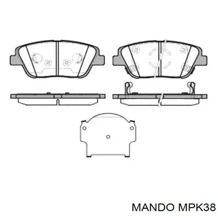 MPK38 Mando Sapatas do freio dianteiras de disco