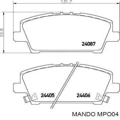 MPO04 Mando Sapatas do freio traseiras de disco