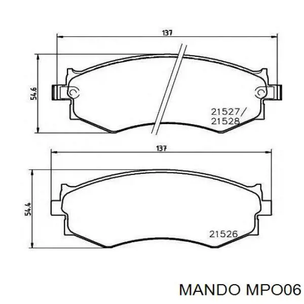 Sapatas do freio dianteiras de disco Mando MPO06 preço, a partir de 30,72 USD