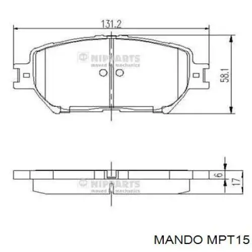 Sapatas do freio dianteiras de disco Mando MPT15 preço, a partir de 61,16 USD