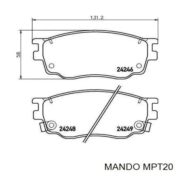 MPT20 Mando Sapatas do freio traseiras de disco