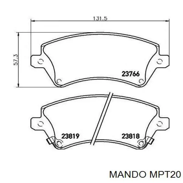 Compre MPT20 Mando Sapatas do freio traseiras de disco