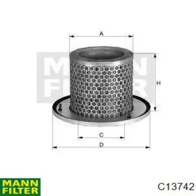 C13742 Mann-Filter Filtro de ar de bomba de fornecimento de ar secundário