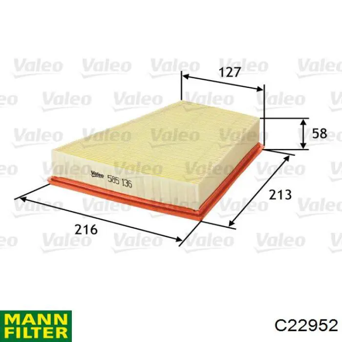 Compre C22952 Mann-Filter Filtro de ar