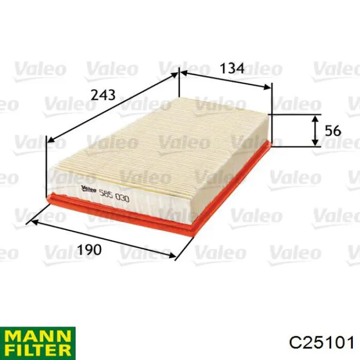 Filtro de ar Mann-Filter C25101 preço, a partir de 14,59 USD