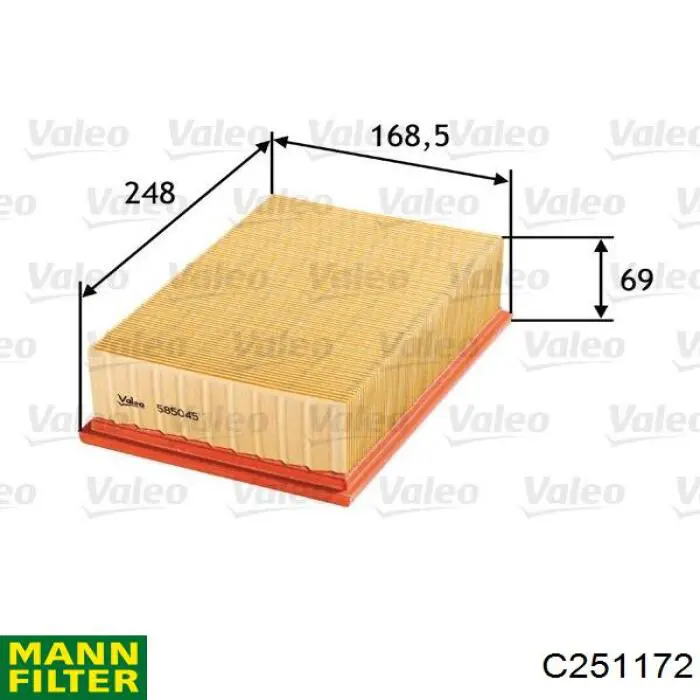 Filtro de ar Mann-Filter C251172 preço, a partir de 10,30 USD