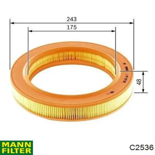 Compre C2536 Mann-Filter Filtro de ar
