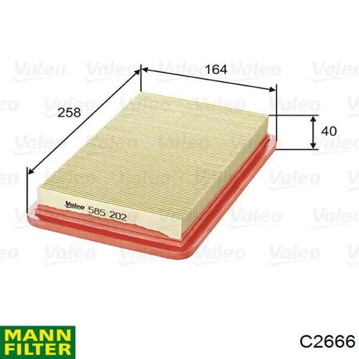 Filtro de ar Mann-Filter C2666 preço, a partir de 13,55 USD