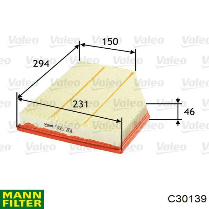Filtro de ar Mann-Filter C30139 preço, a partir de 16,62 USD