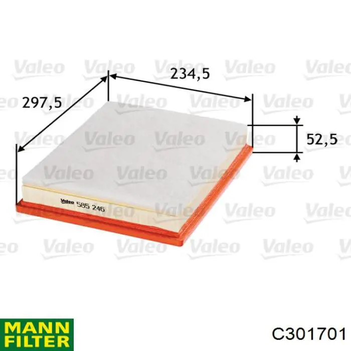 Filtro de ar Mann-Filter C301701 preço, a partir de 16,48 USD