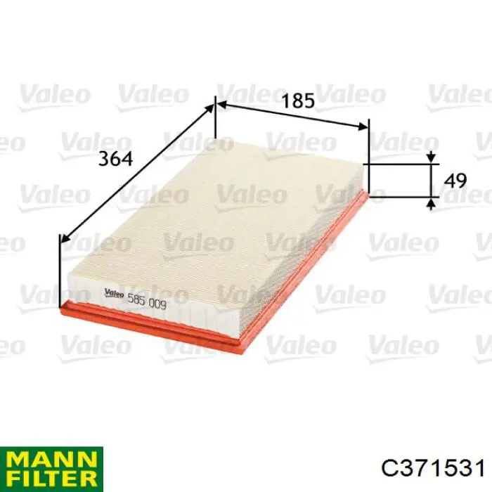 Filtro de ar Mann-Filter C371531 preço, a partir de 9,85 USD