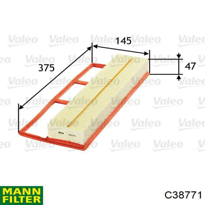 Filtro de ar Mann-Filter C38771 preço, a partir de 10,89 USD