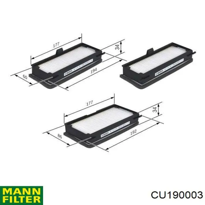 Compre CU190003 Mann-Filter Filtro de salão